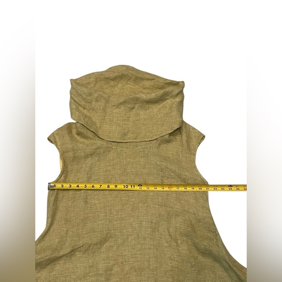 Bryn Walker  Linen Draped Cowl Neck Short Sleeve Asymmetric Tunic Size:S - Picture 7 of 10